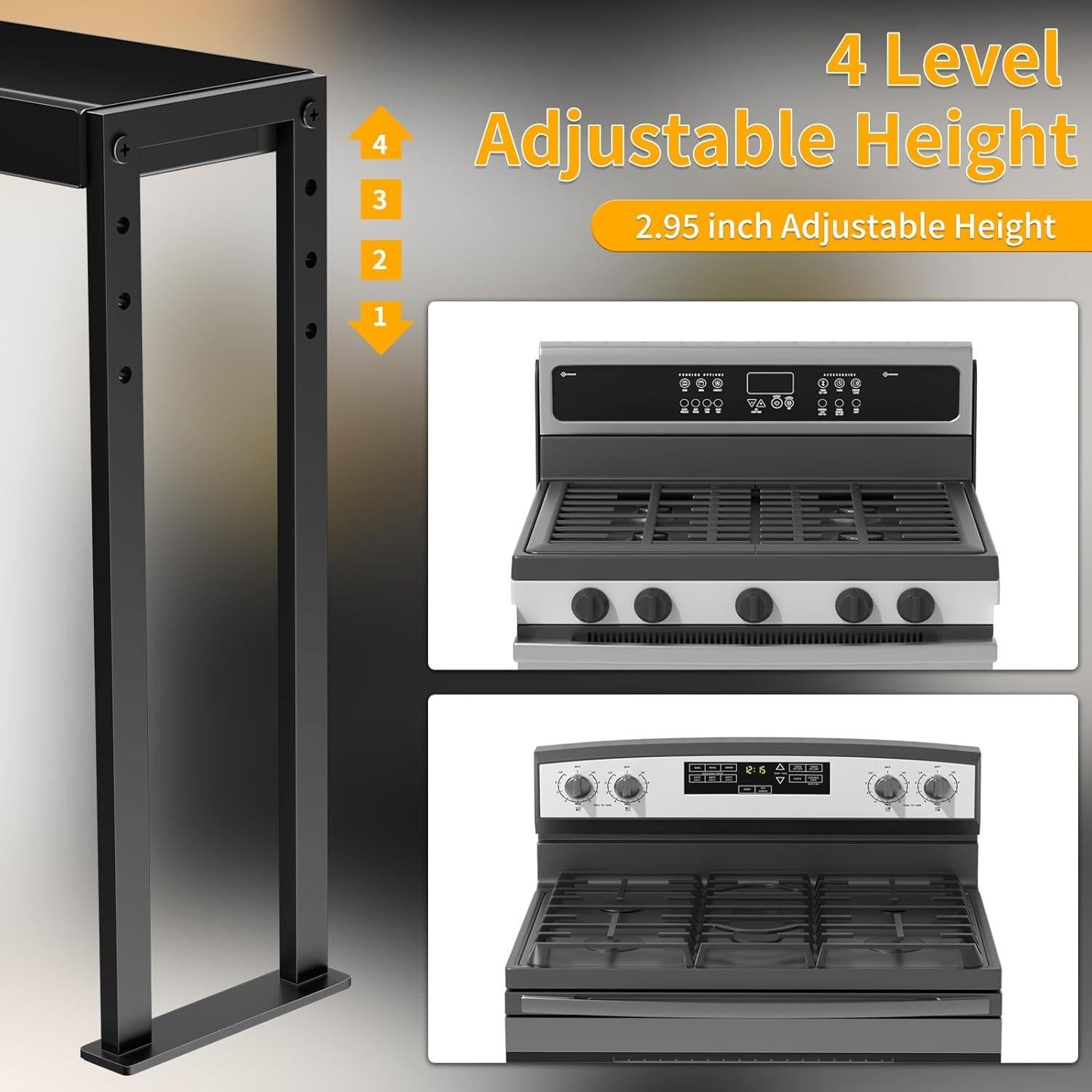 Estante para Especias ZDDLOINP Ajustable 4 Niveles Negro