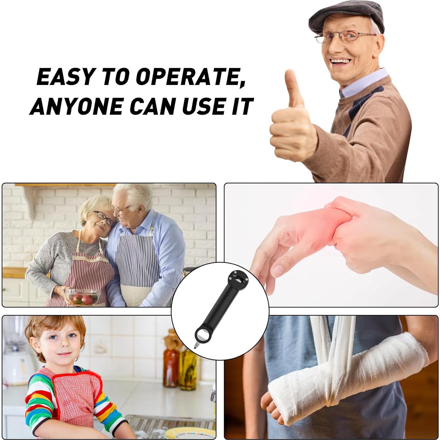 Abrebotellas multifuncional Banyaa para personas mayores - Negro