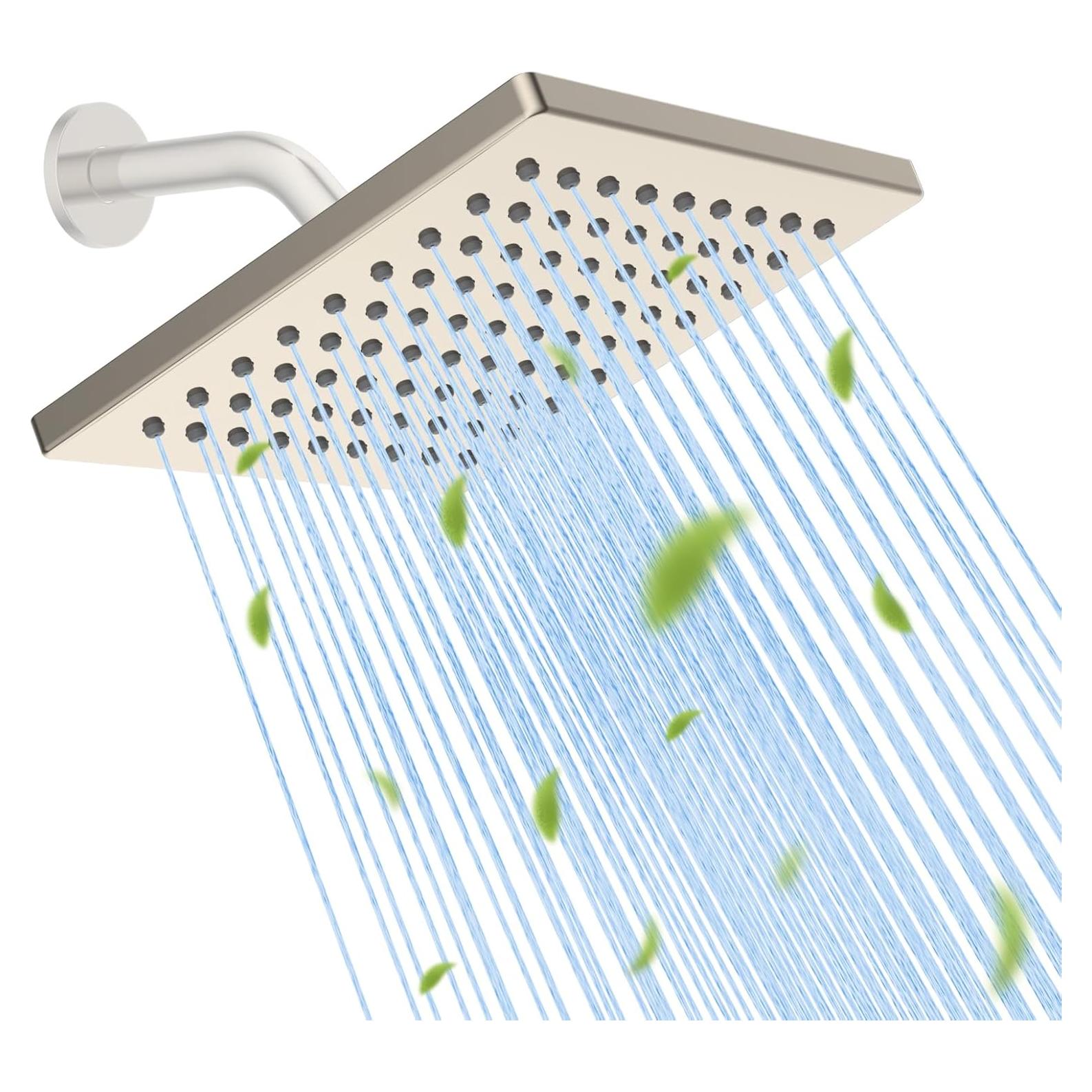 Cabezal de Ducha de Lluvia Hibbent 15 cm Alta Presión Níquel