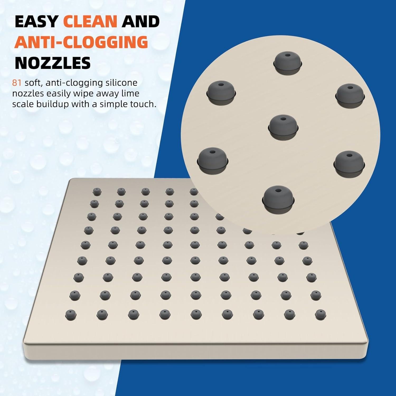 Cabezal de Ducha de Lluvia Hibbent 15 cm Alta Presión Níquel