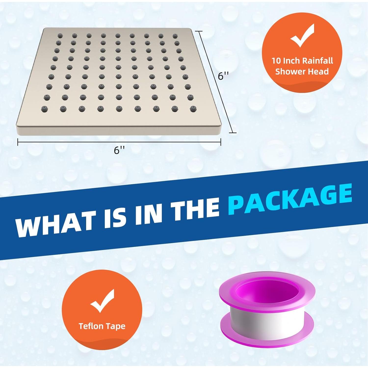 Cabezal de Ducha de Lluvia Hibbent 15 cm Alta Presión Níquel