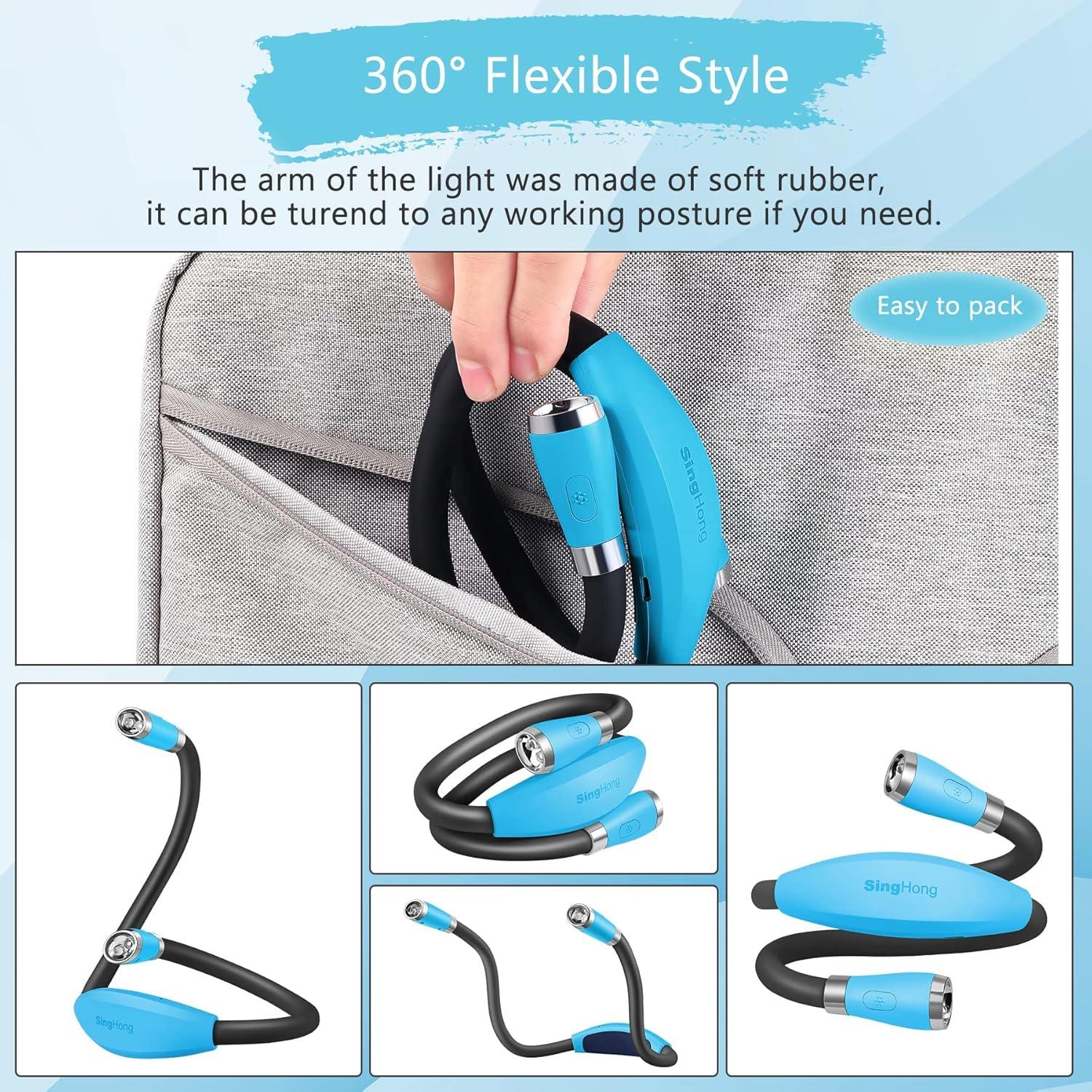 Luz de libro recargable USB Shenzhen SHNBL-B1 4 LED 3 brillos