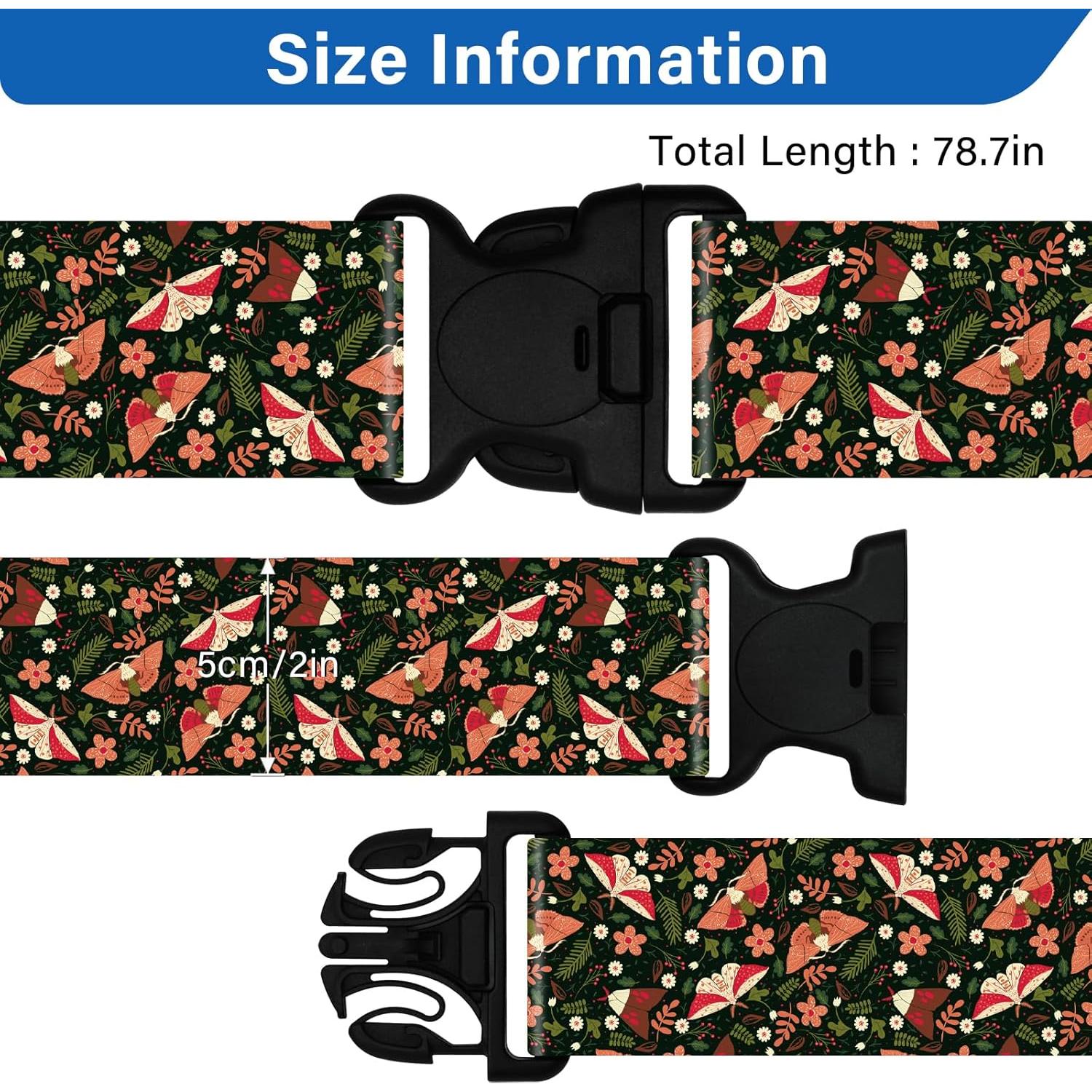 Correas de Equipaje Ajustables Leehoom 2 Paquetes Mariposa Negra