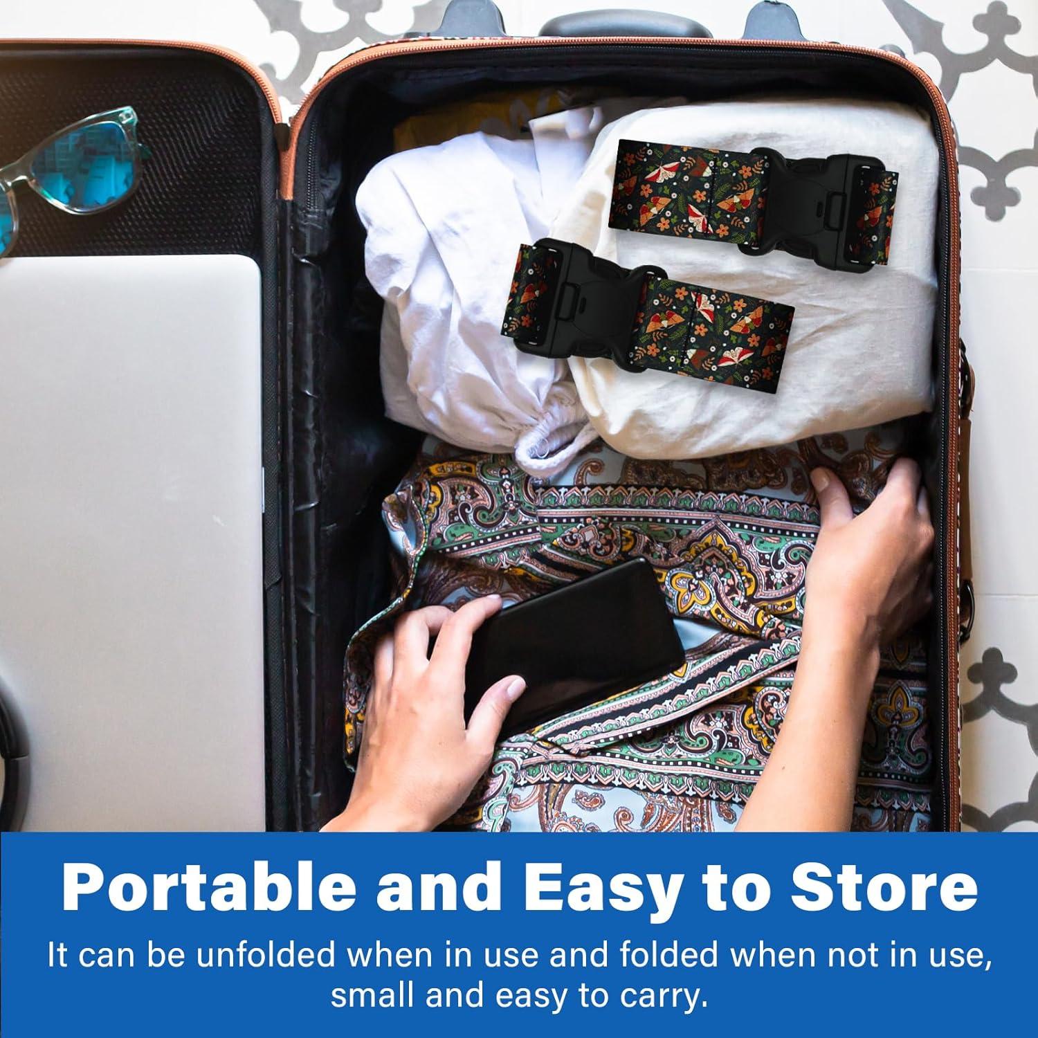 Correas de Equipaje Ajustables Leehoom 2 Paquetes Mariposa Negra