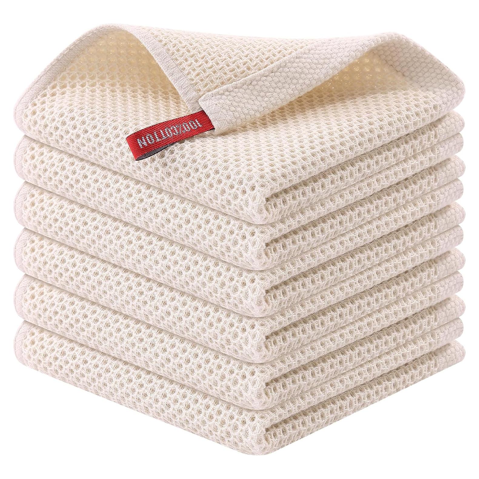 Kitinjoy Paños de Cocina 100% Algodón 6-Pack 30x30 cm Beige