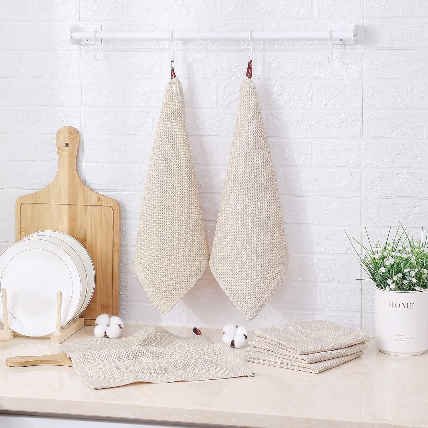 Kitinjoy Paños de Cocina 100% Algodón 6-Pack 30x30 cm Beige