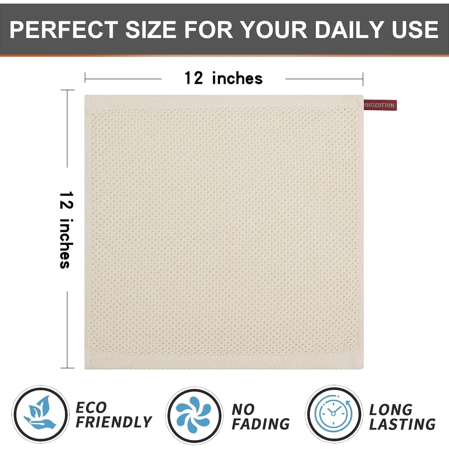 Kitinjoy Paños de Cocina 100% Algodón 6-Pack 30x30 cm Beige