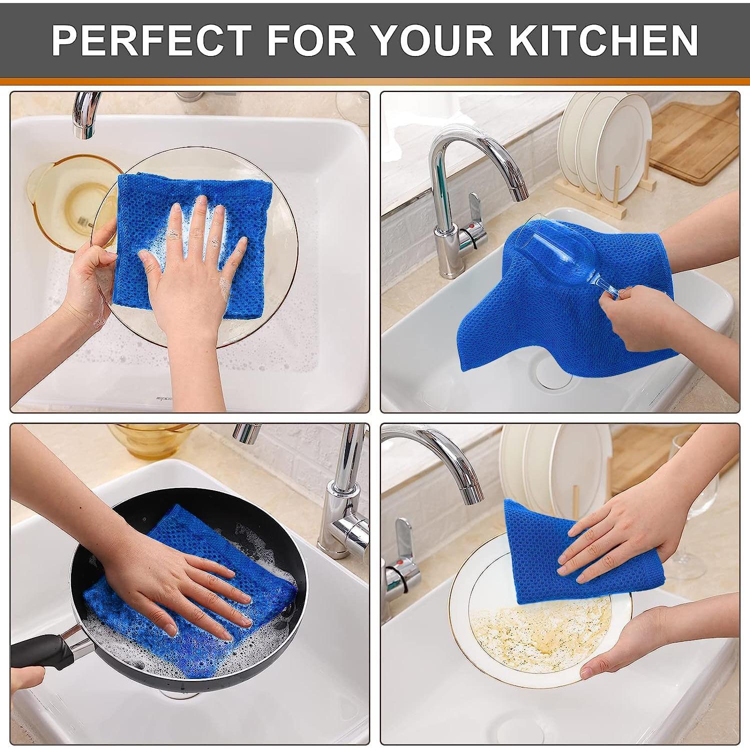 Paños de Cocina Kitinjoy 100% Algodón 6 Piezas 30x30 cm Arándano