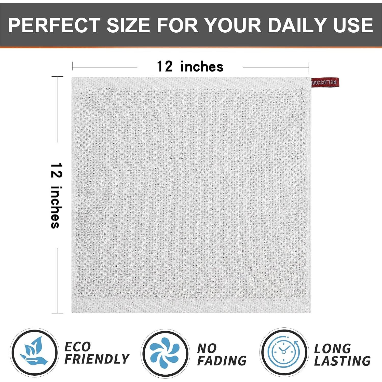 Kitinjoy Paños de Cocina 100% Algodón 6 Piezas 30x30 cm Gris