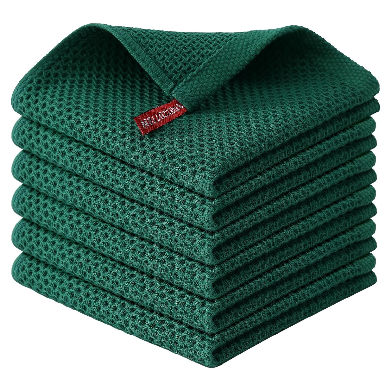 Paños de Cocina Kitinjoy 100% Algodón 6 Piezas 30x30 cm Verde