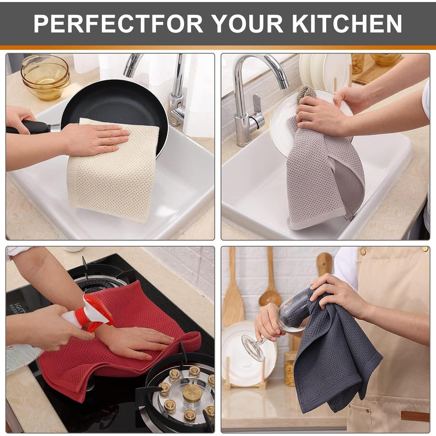 Kitinjoy Juego de Toallas de Cocina 100% Algodón 8 Piezas