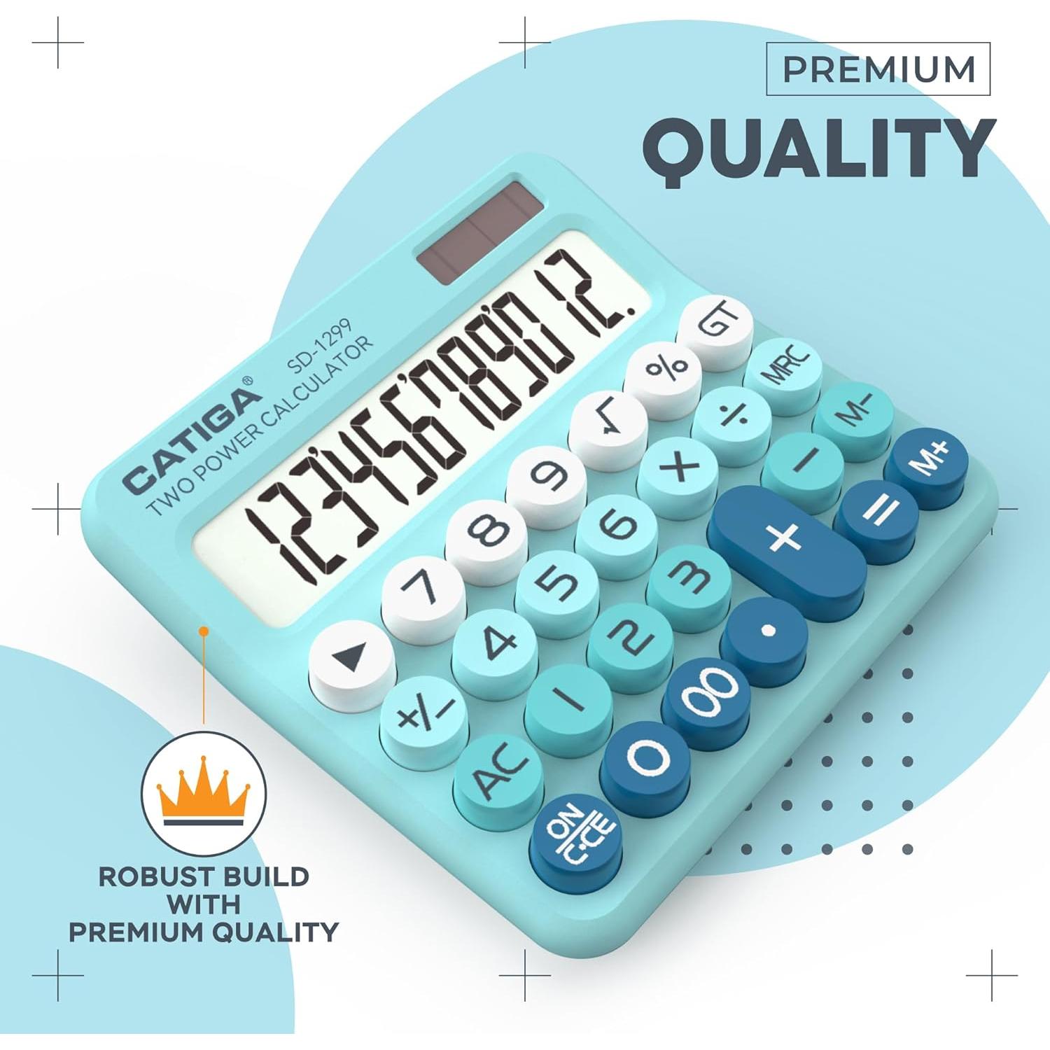 Calculadora Mecánica CATIGA SD-1299 Solar y Batería