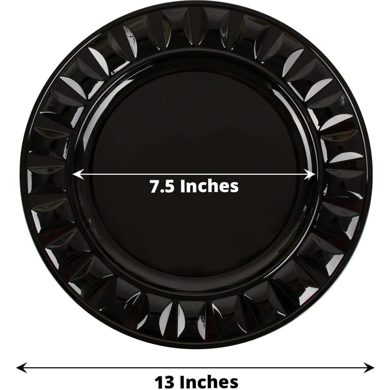 Platos Cargadores Desechables Efavormart 6 Pzas 33 cm Negro