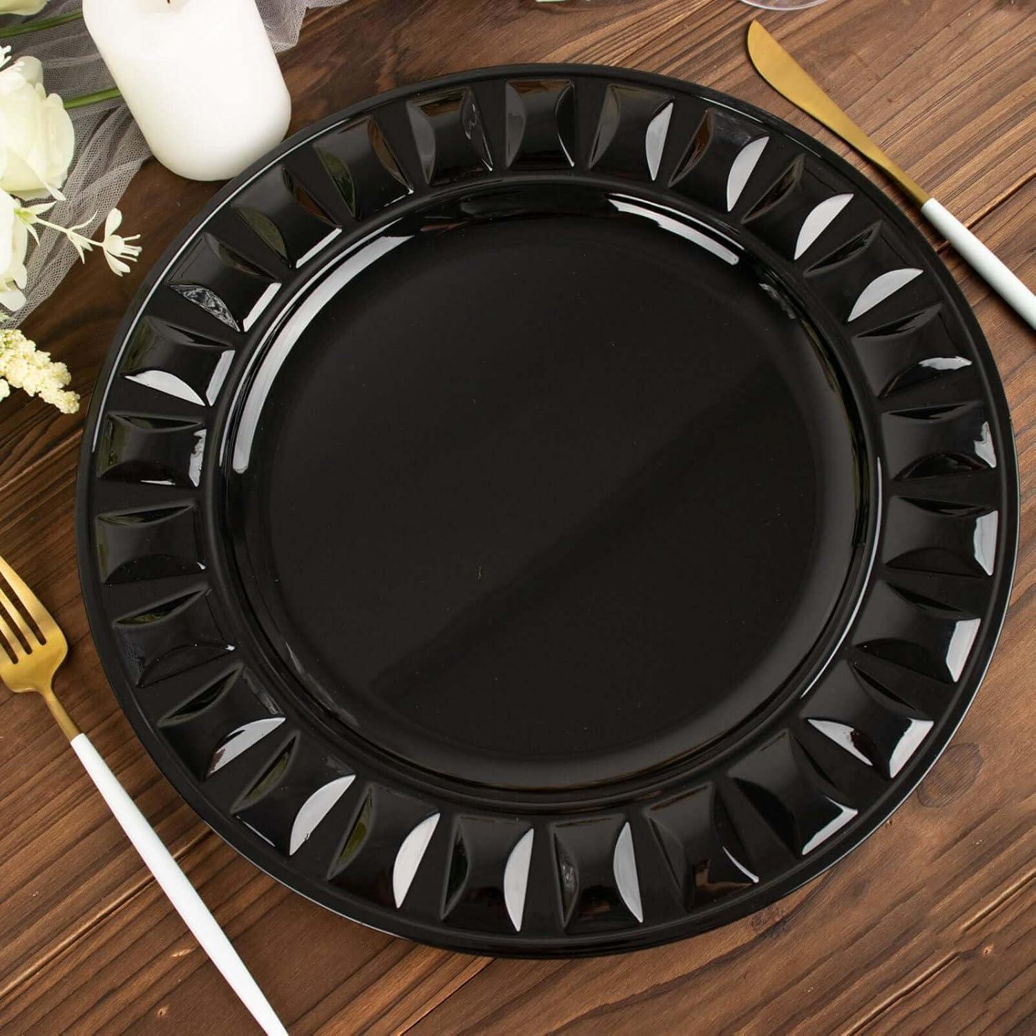 Platos Cargadores Desechables Efavormart 6 Pzas 33 cm Negro