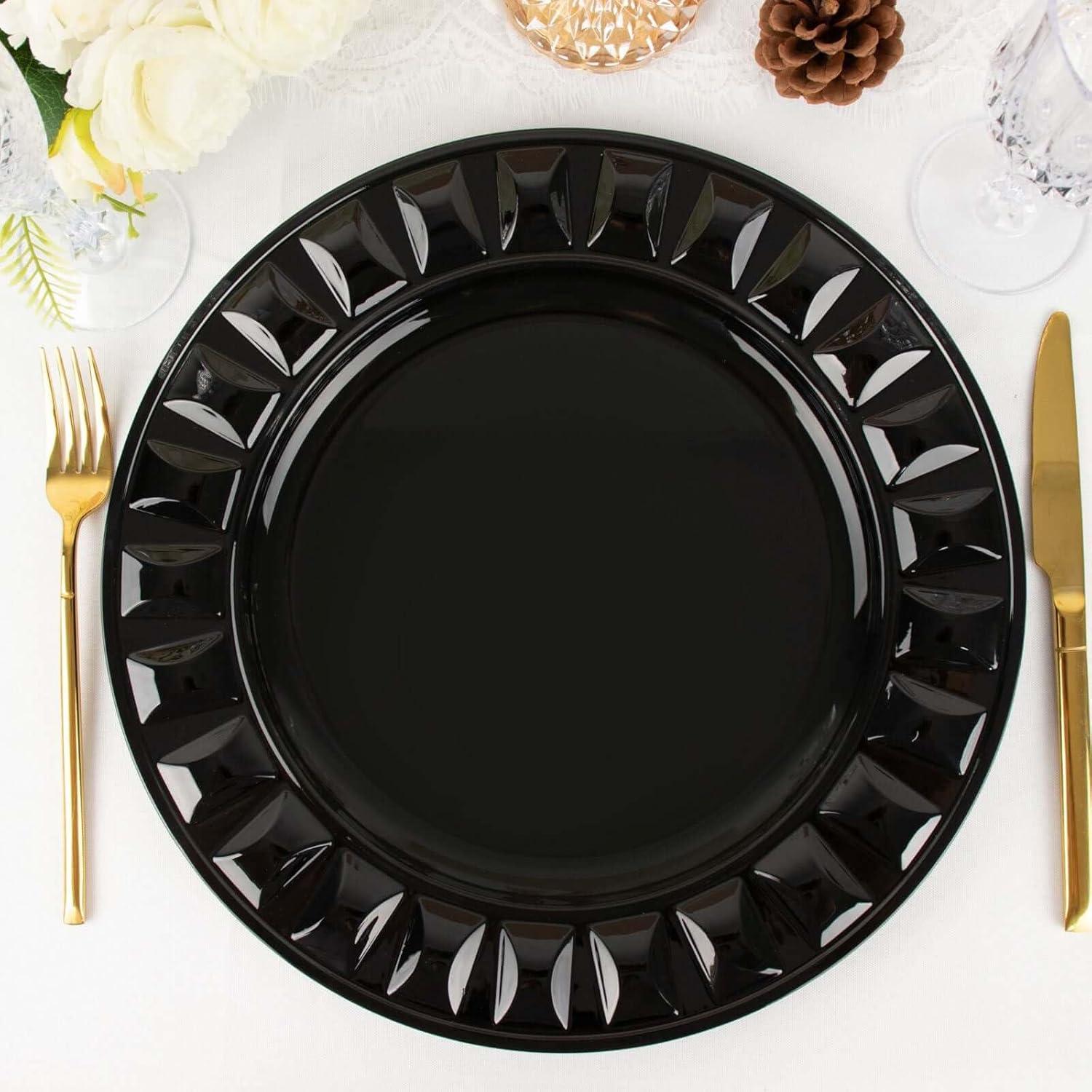 Platos Cargadores Desechables Efavormart 6 Pzas 33 cm Negro