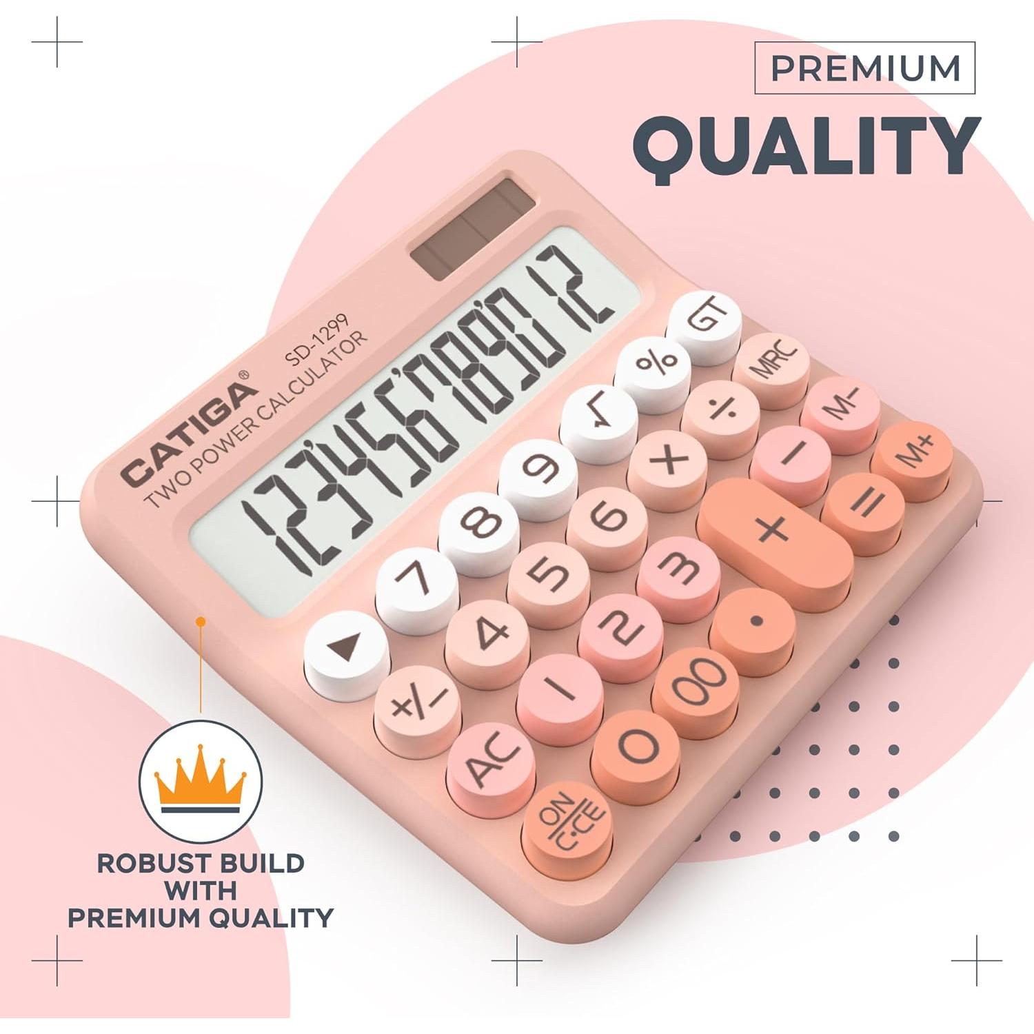 Calculadora Mecánica CATIGA SD-1299 Solar 12 Dígitos