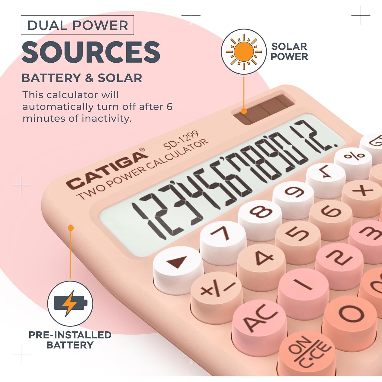 Calculadora Mecánica CATIGA SD-1299 Solar 12 Dígitos