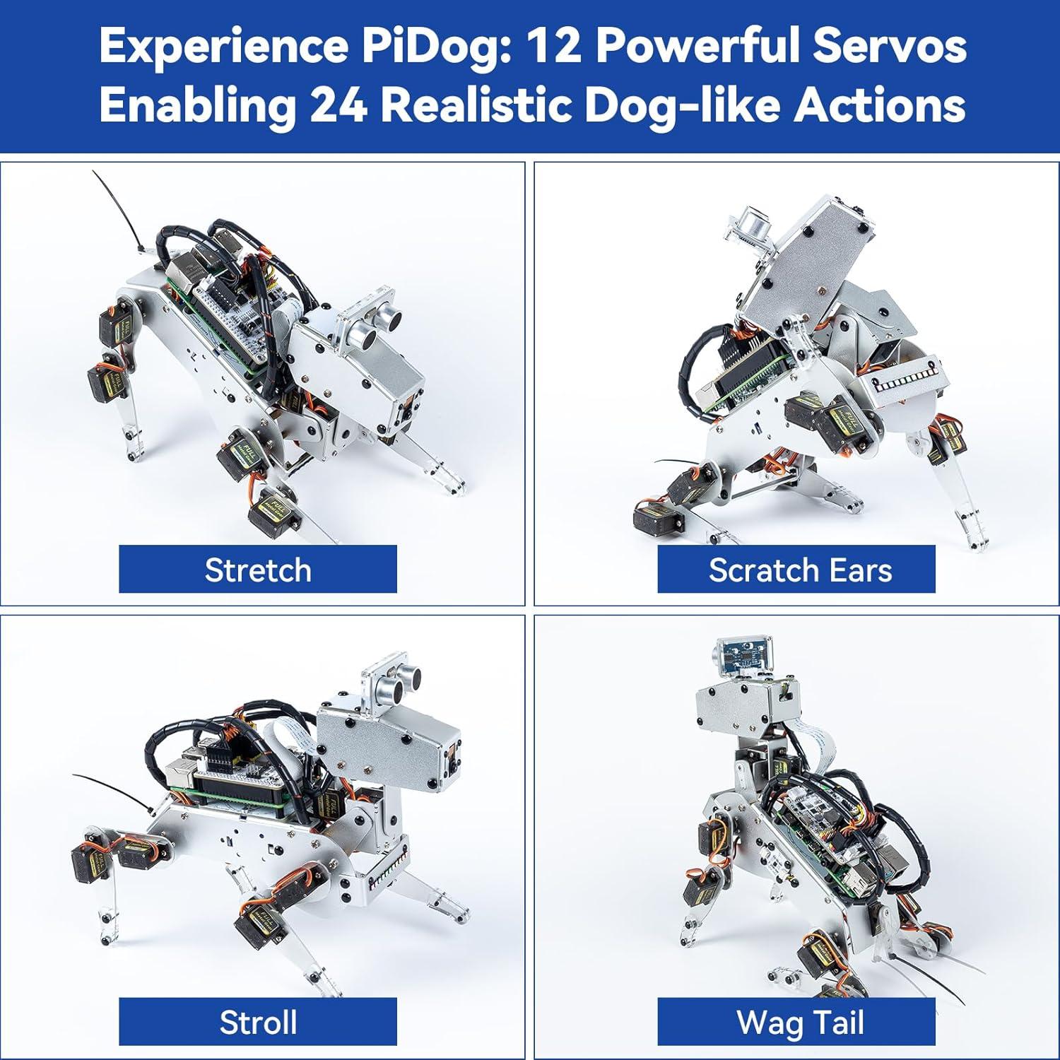 Robot Perro AI SunFounder PiDog con ChatGPT-4o y 12 servos