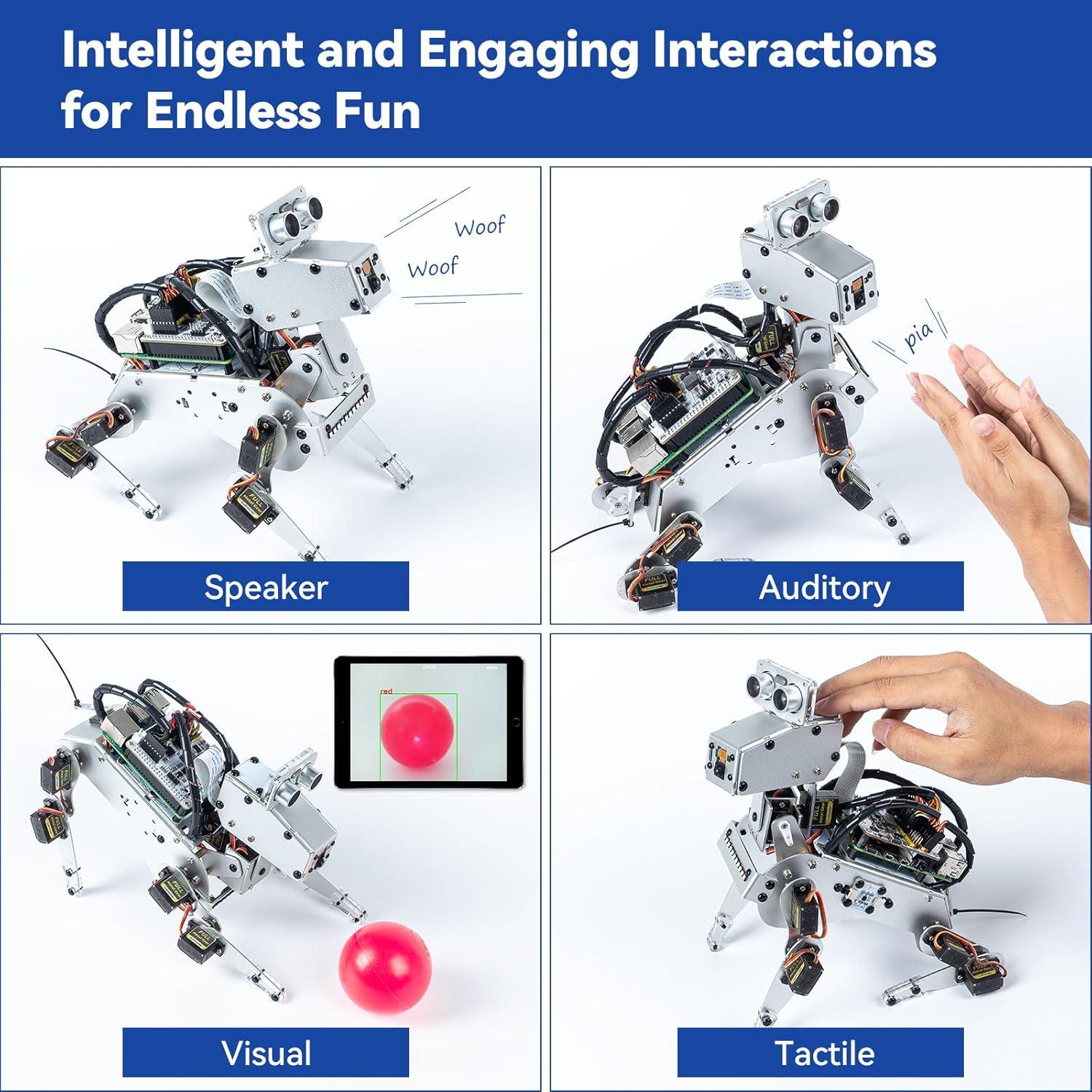 Robot Perro AI SunFounder PiDog con ChatGPT-4o y 12 servos