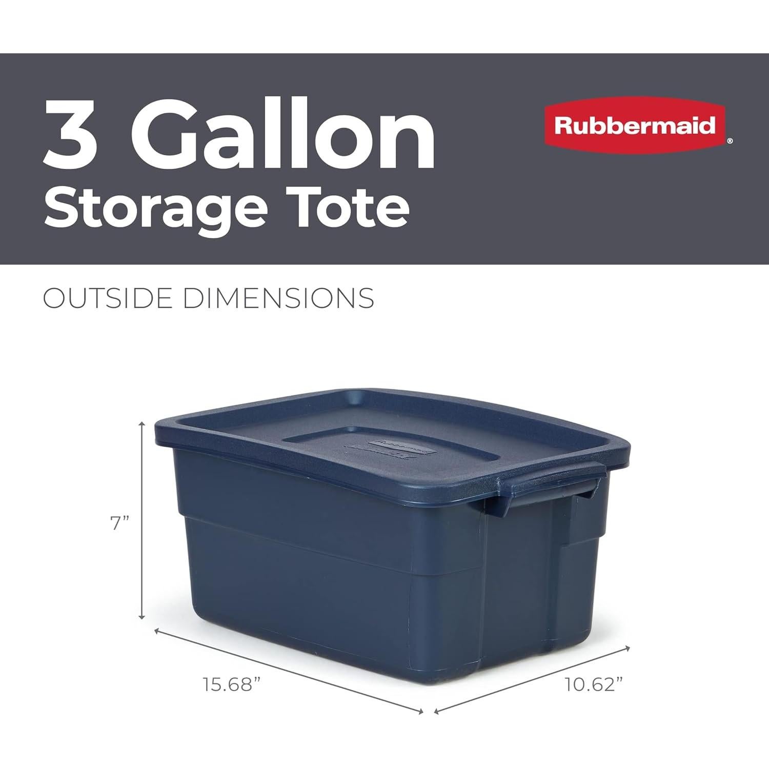 Contenedor de Almacenamiento Rubbermaid Roughneck 3 Gal - 6 Pzas