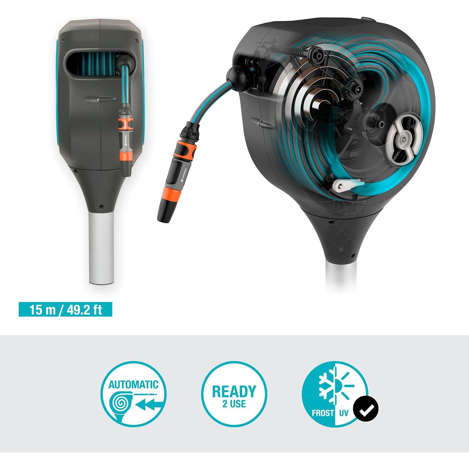 Carrete de Manguera Retráctil GARDENA 15.24 m Automático