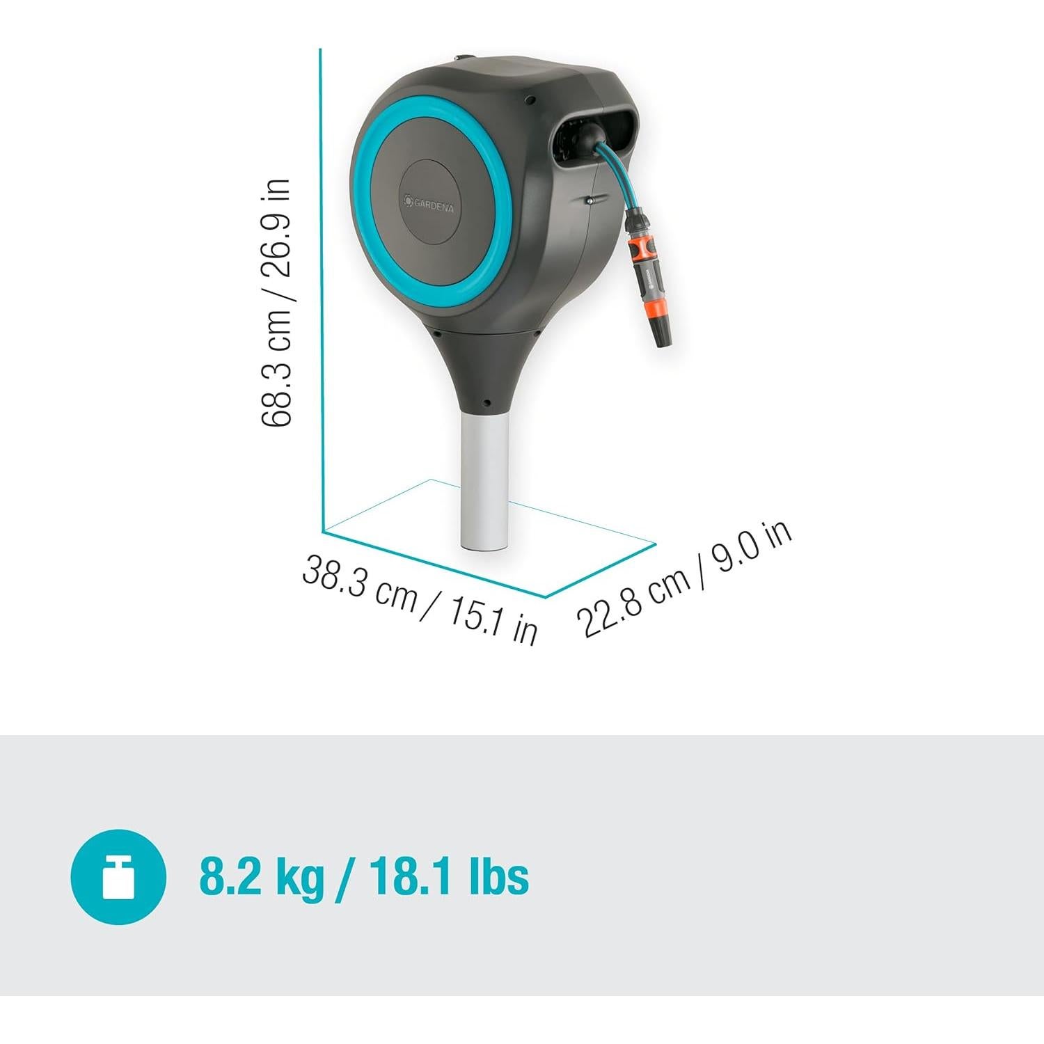 Carrete de Manguera Retráctil GARDENA 15.24 m Automático