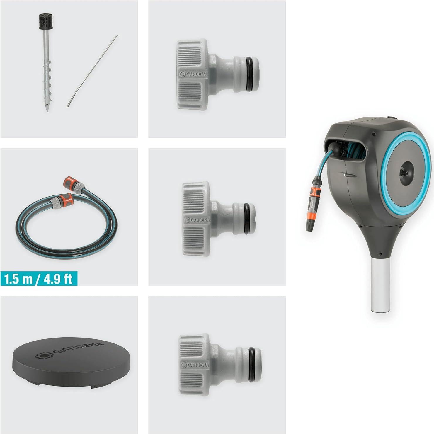 Carrete de Manguera Retráctil GARDENA 15.24 m Automático