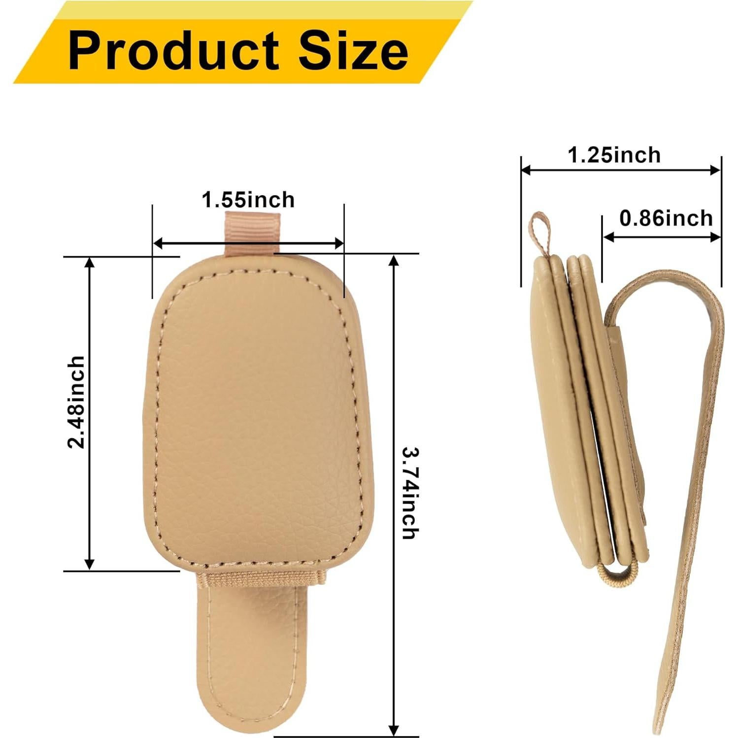 Soporte de Gafas de Sol Yuoyar Universal para Visera de Coche Beige