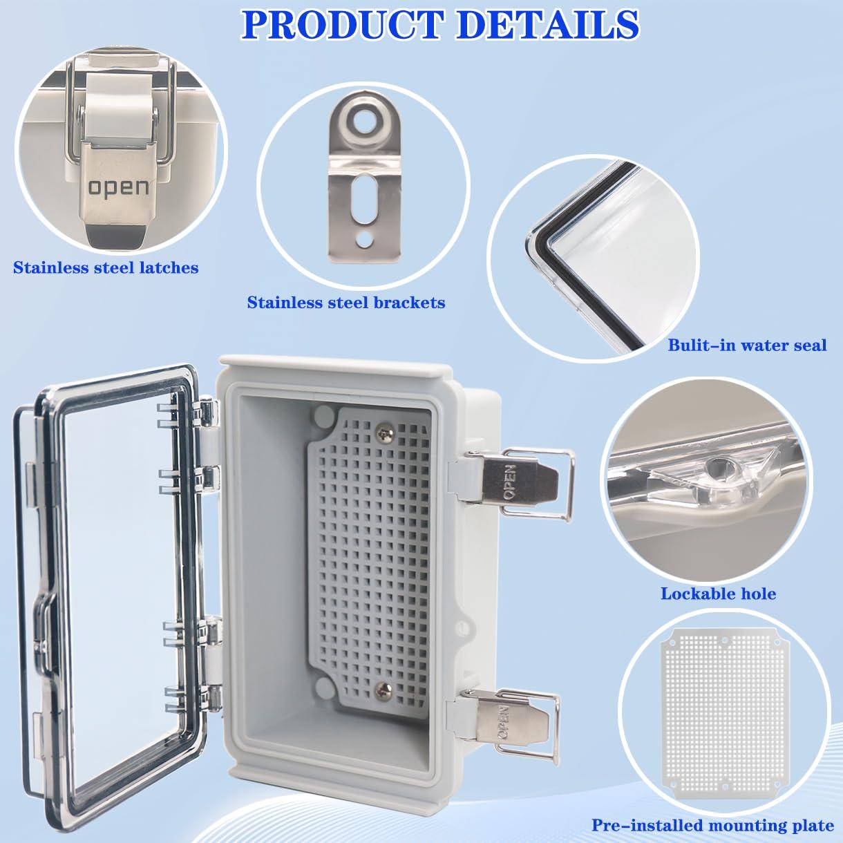 Caja de Conexiones Eléctricas IP67 YETLEBOX 15x10x7cm Transparente