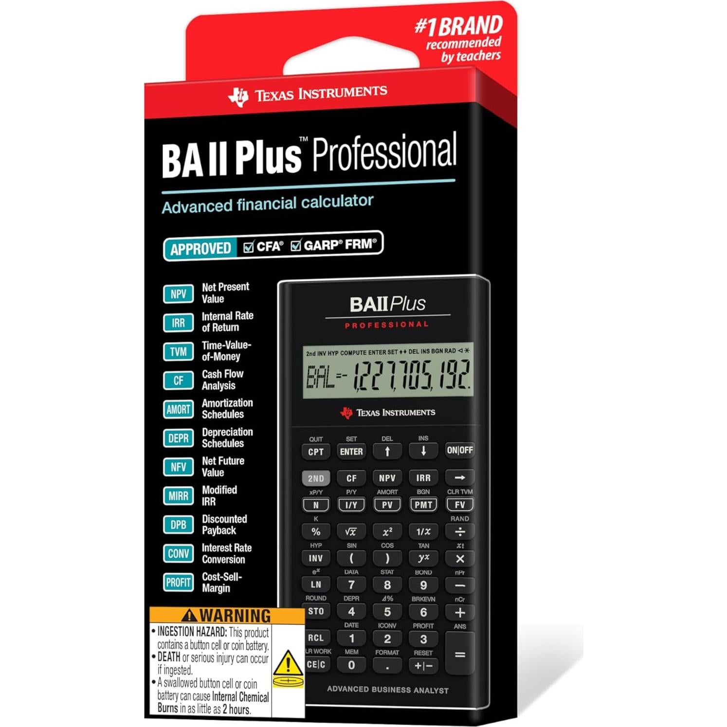 Calculadora Financiera BA II Plus Texas Instruments 24.9 cm