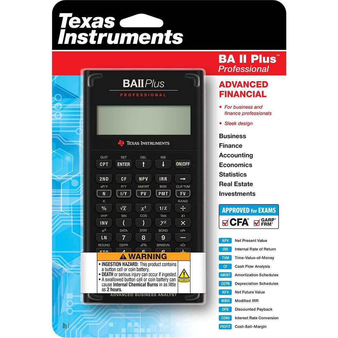 Calculadora Financiera BA II Plus Texas Instruments 24.9 cm