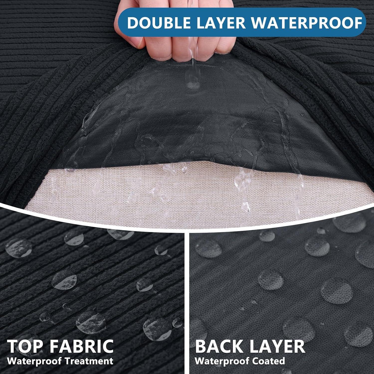 Fundas de Cojín Impermeables Hyha para Sofá - 2 Piezas Negras