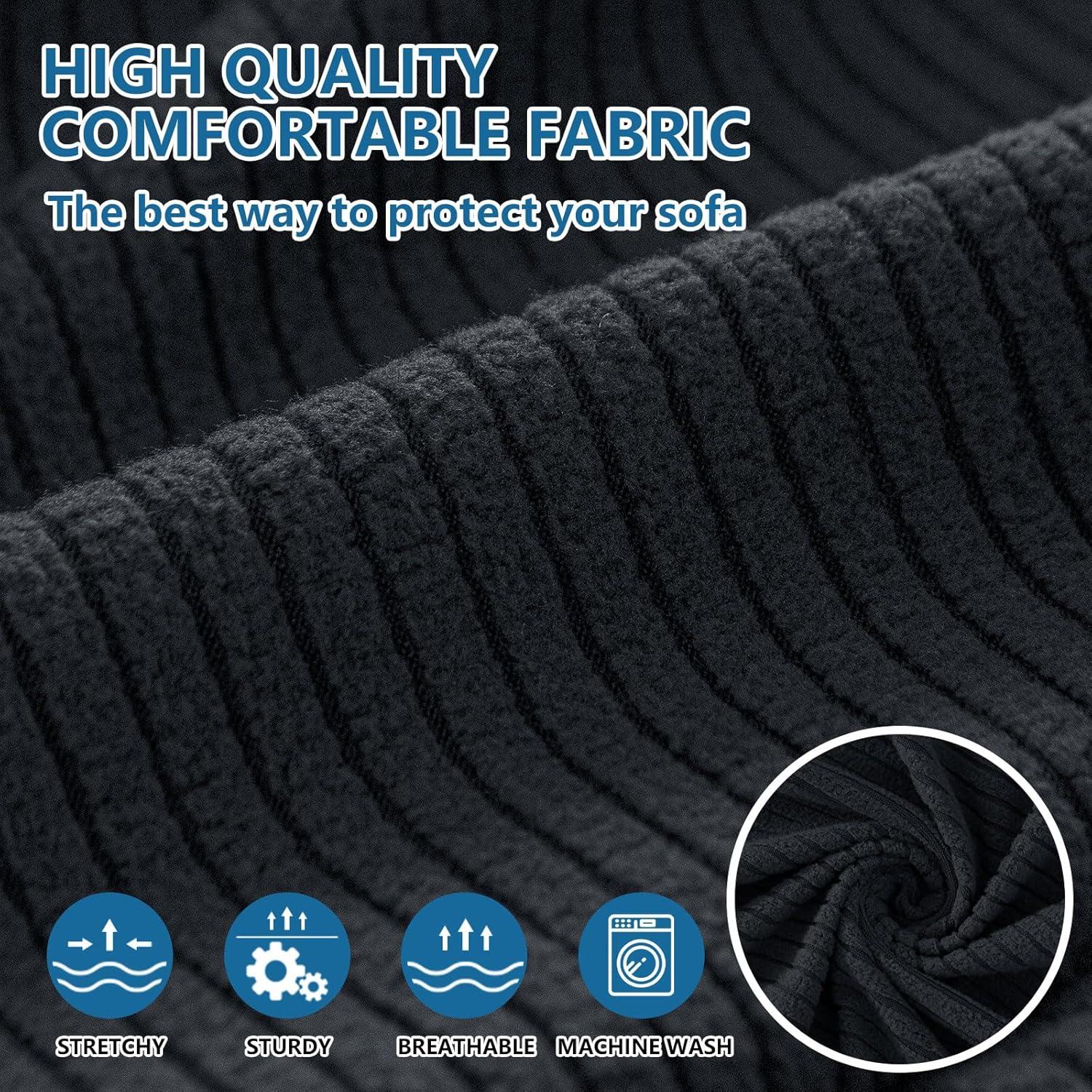 Fundas de Cojín Impermeables Hyha para Sofá - 2 Piezas Negras