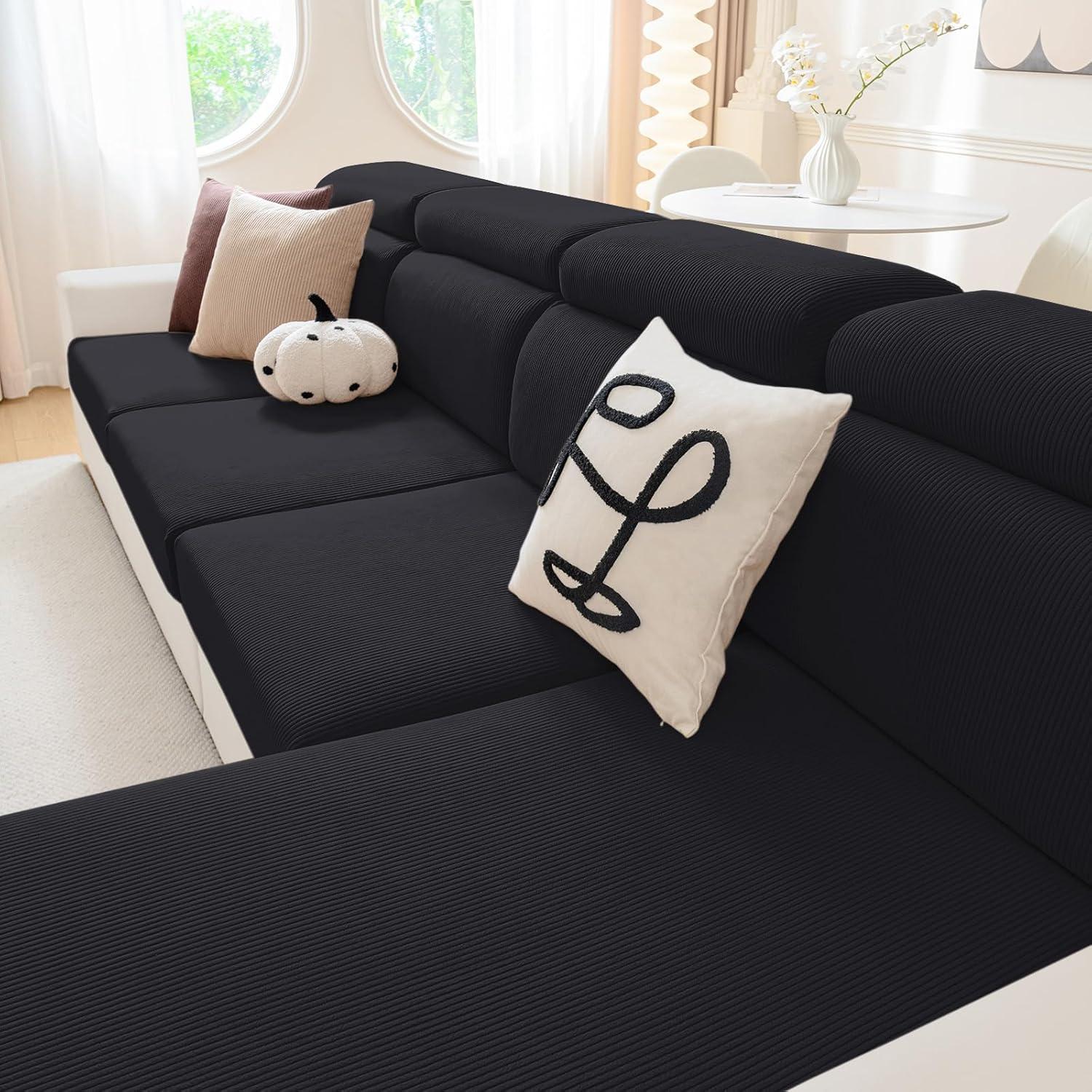 Fundas de Cojín Impermeables Hyha para Sofá - 2 Piezas Negras