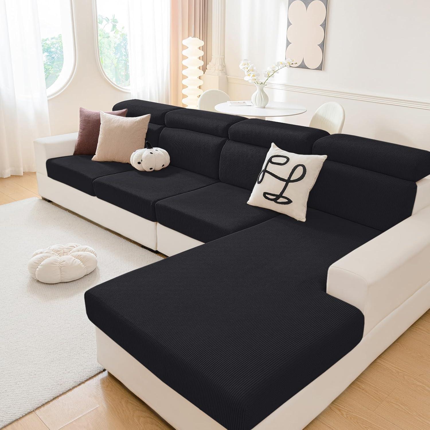 Fundas de Cojín Impermeables Hyha para Sofá - 2 Piezas Negras