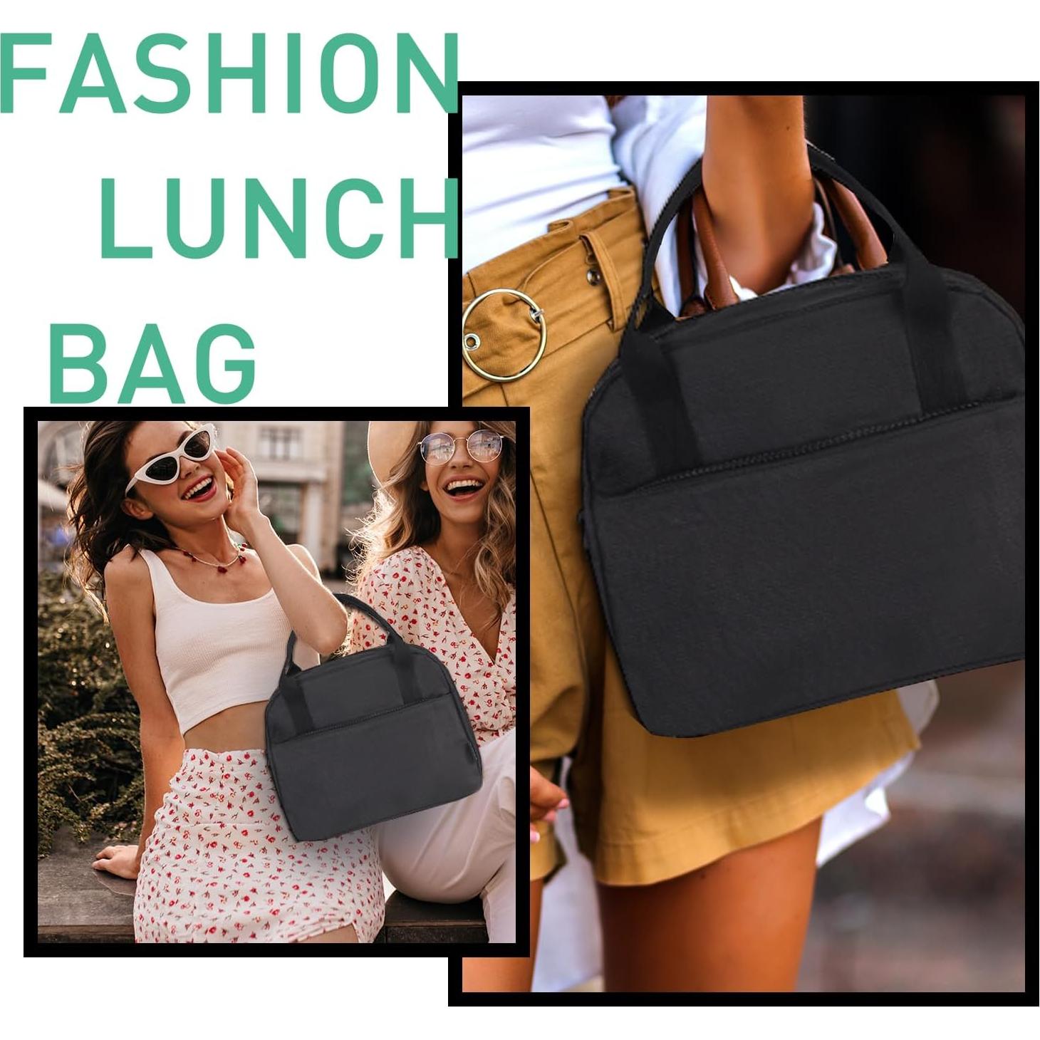 Bolsa de Almuerzo VLM Aislada Reutilizable Floral 8L Negra