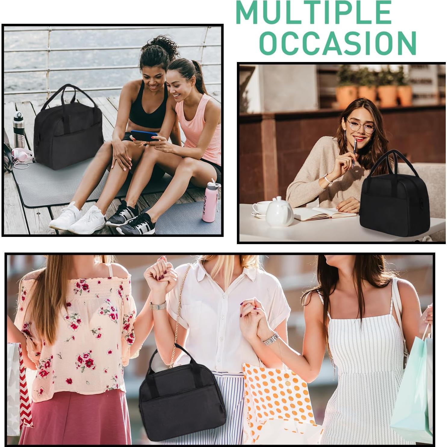 Bolsa de Almuerzo VLM Aislada Reutilizable Floral 8L Negra