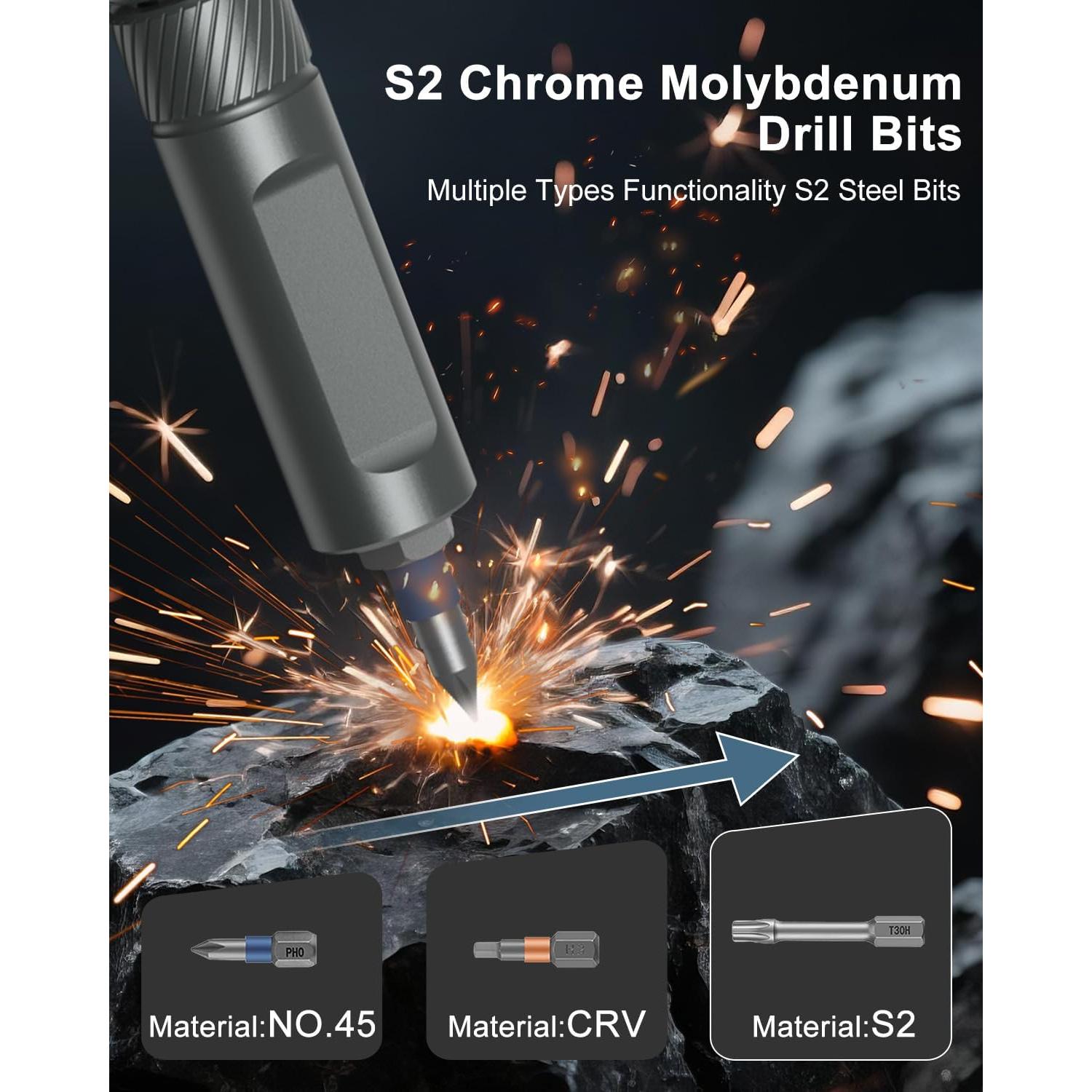 Juego de Destornilladores Magnéticos 42 en 1 Ankilo - Gris