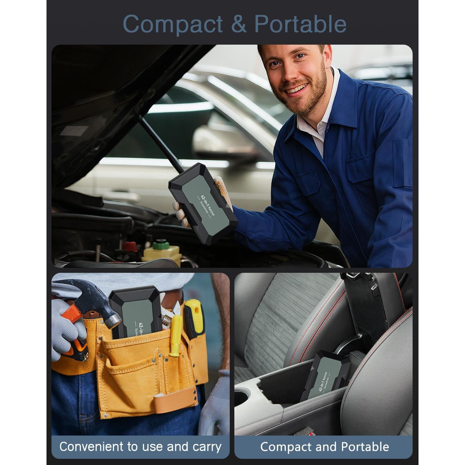 Juego de Destornilladores Magnéticos 42 en 1 Ankilo - Gris