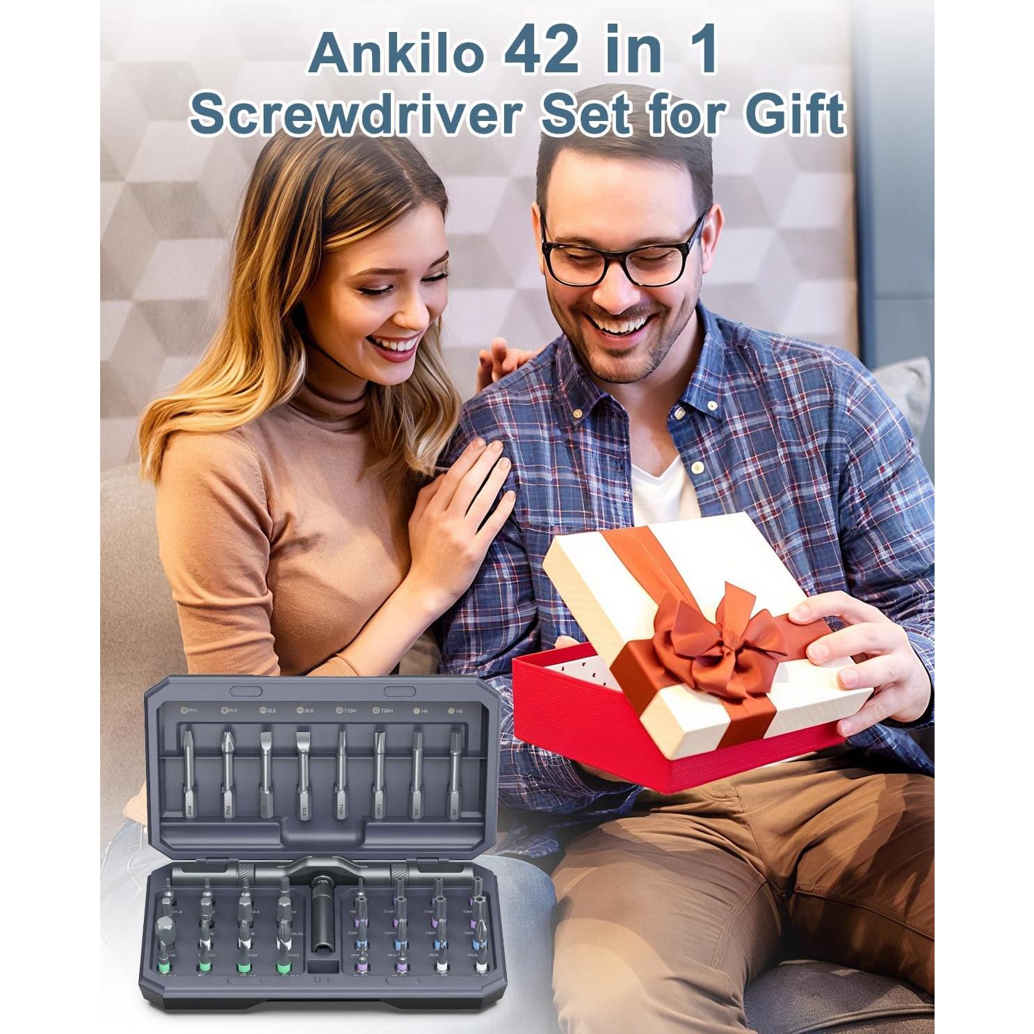 Juego de Destornilladores Magnéticos 42 en 1 Ankilo - Gris