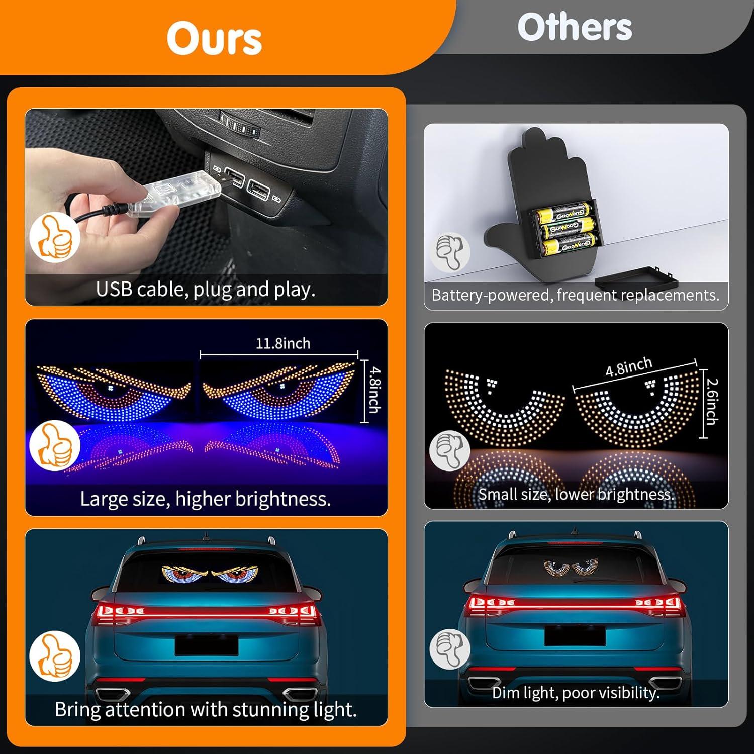 Luz LED Ojos del Diablo 1797 para Autos y Camiones 30x12cm