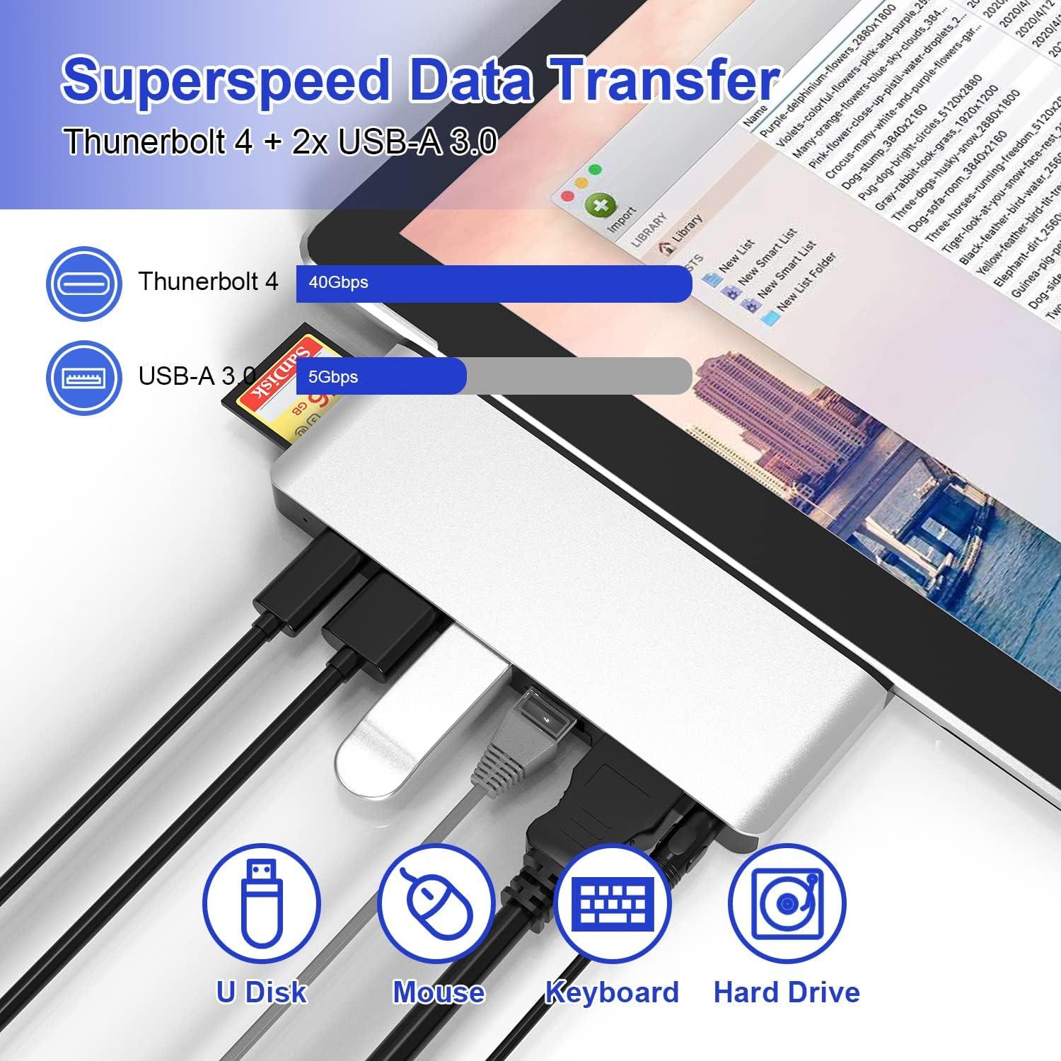 Hub USB de Acoplamiento para Surface Pro 9/11 - 8 Puertos 4K