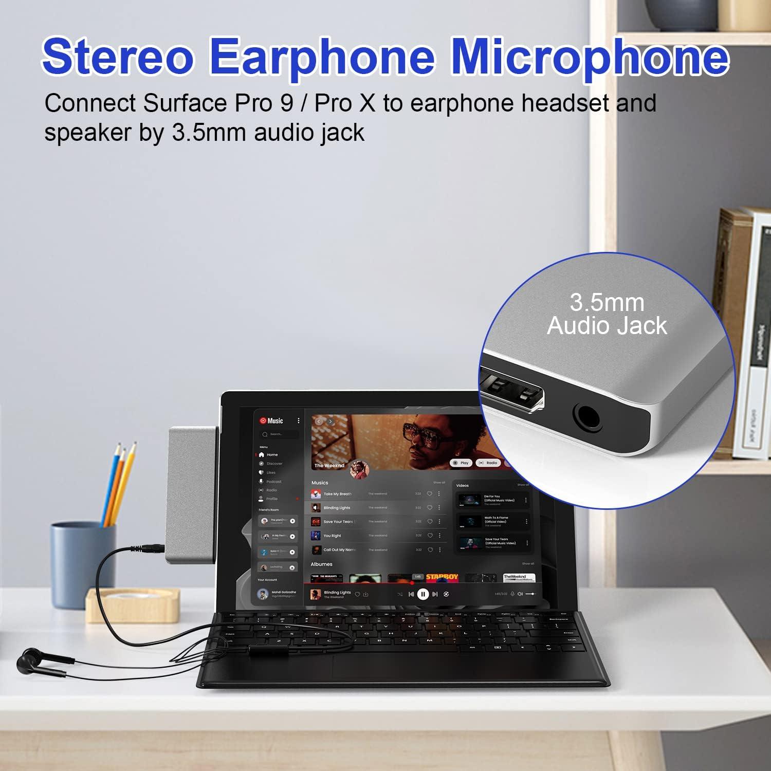 Hub USB de Acoplamiento para Surface Pro 9/11 - 8 Puertos 4K