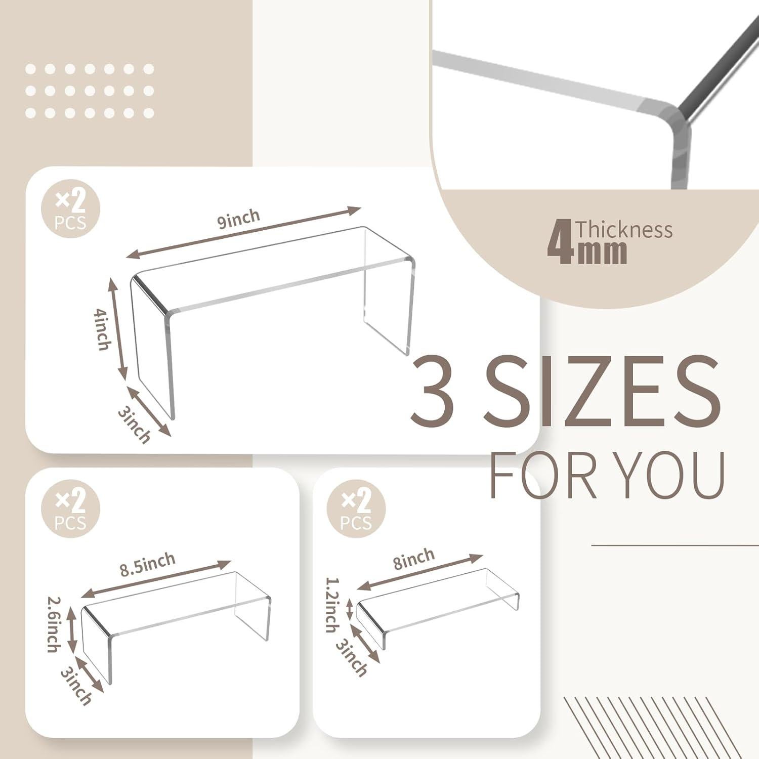 Soportes de Exhibición Acrílicos Jolboldy 6pcs Transparente