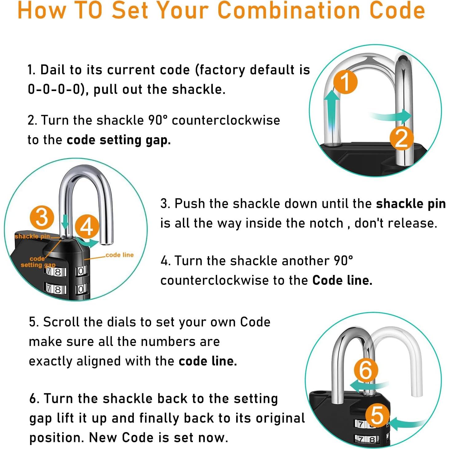 Candado NAGE 4 Dígitos Reajustable Rojo Impermeable