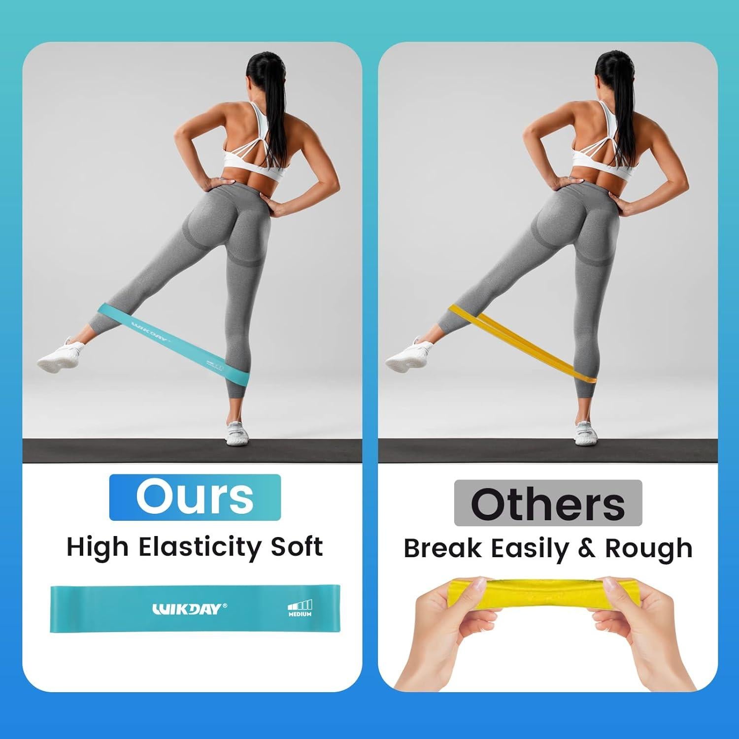 Bandas de Resistencia WIKDAY - Set de 5 Niveles para Ejercicio