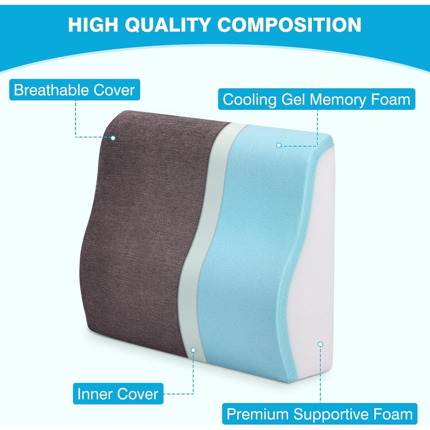 Almohada de Soporte Lumbar TANYOO con Espuma de Memoria 50.8x12.7 cm