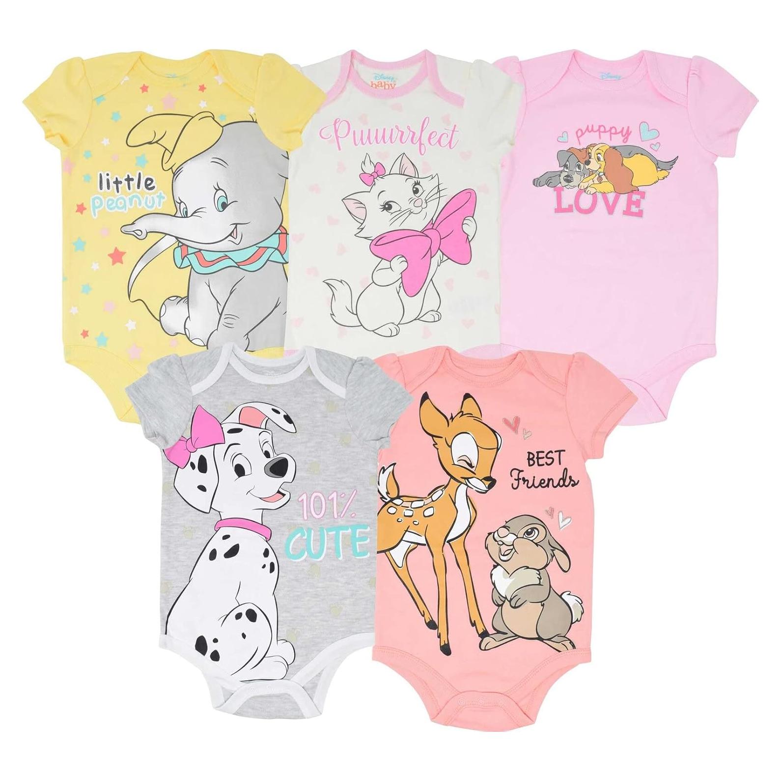 Paquete de 5 Bodies Disney para Bebés 0-24 Meses