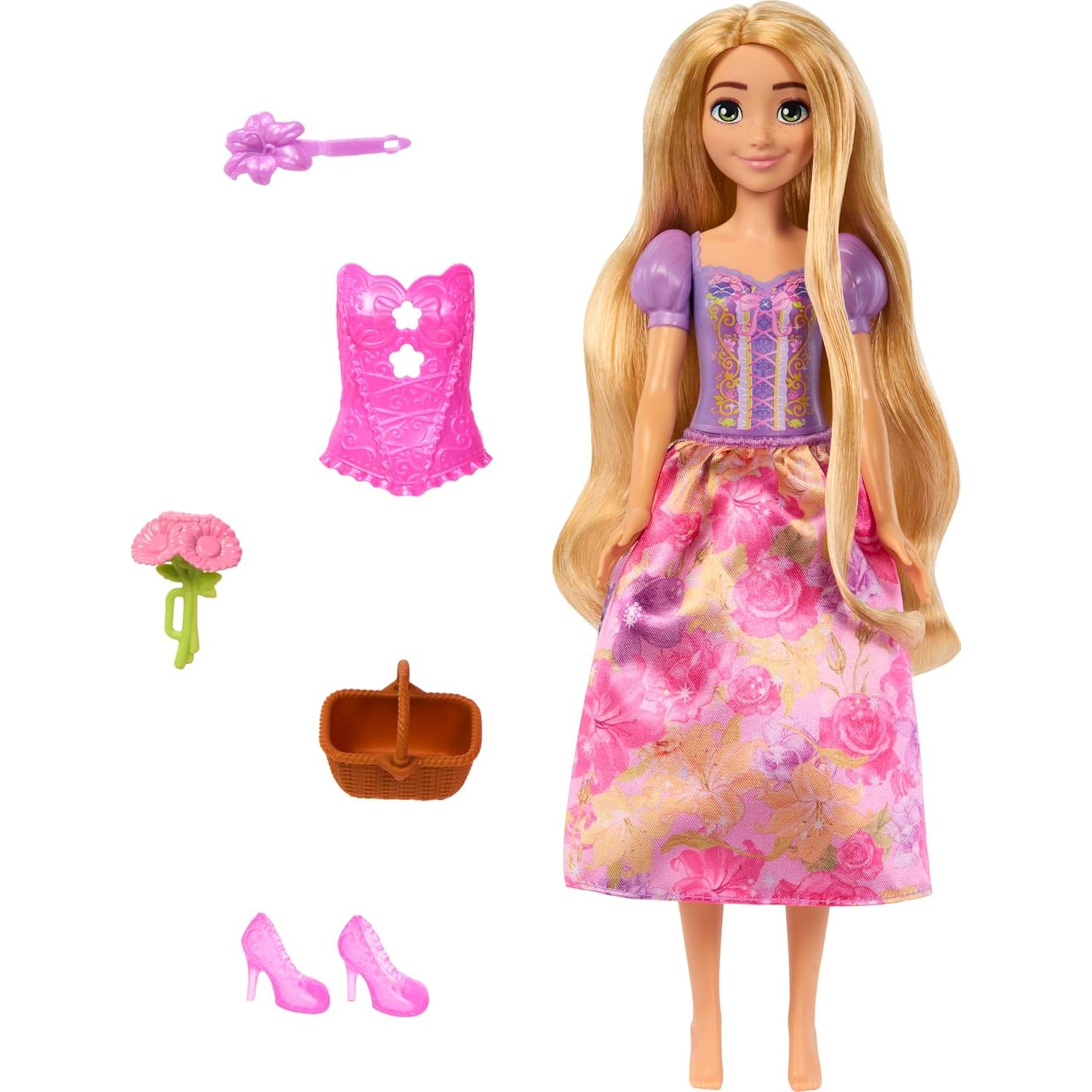 Muñeca Rapunzel Gira y Revela Mattel 11 Sorprisas 300g