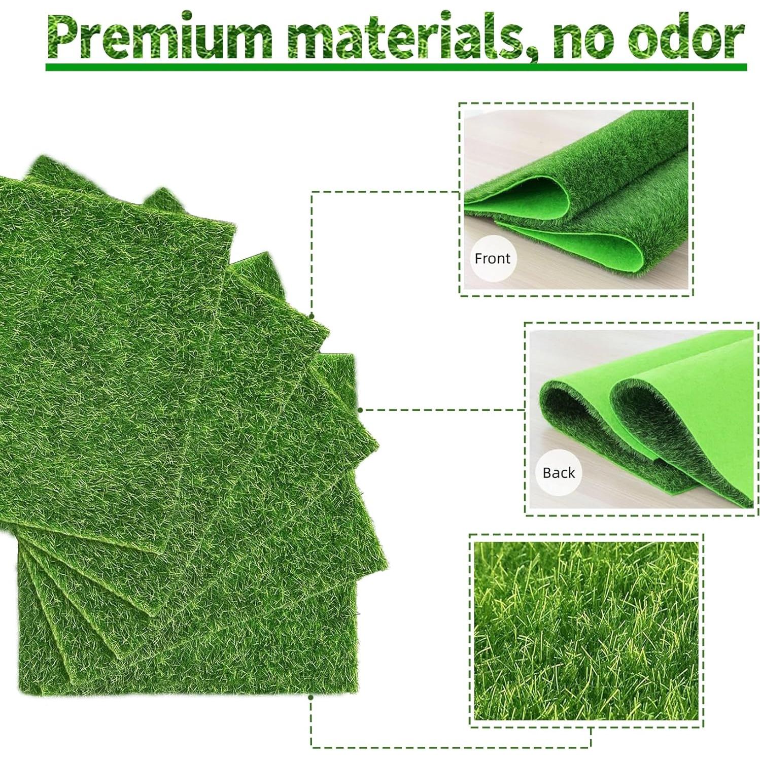 4 Paquetes de Césped Falso 15x15 cm KAEZDD para Manualidades